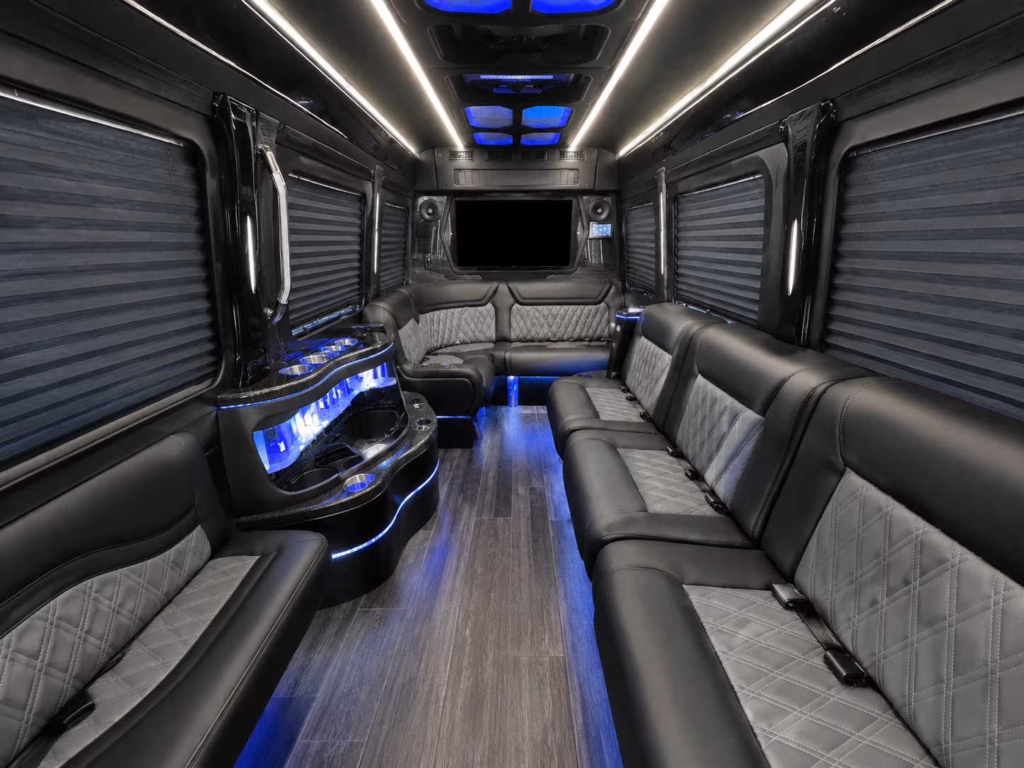 austin 50 passenger party bus interior