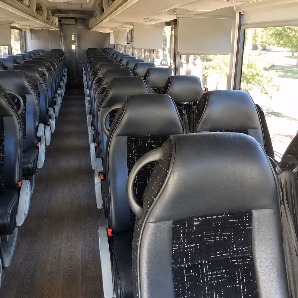 austin charter bus services interior